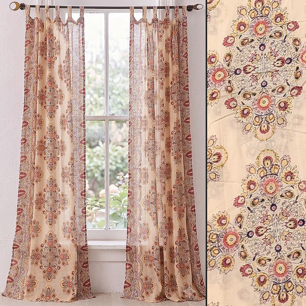 Urban Outfitters Acacia Floral Medallion Patterned Window Panels (Set of 2)